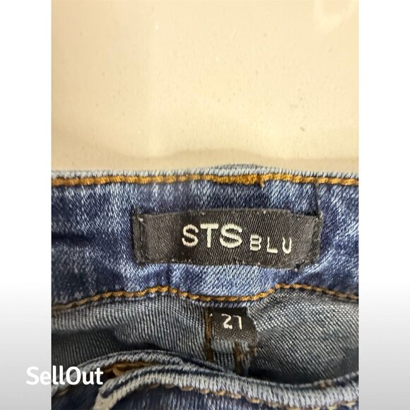 STS Blue Women's Distressed Skinny Jeans Size 27 Dark Wash Denim - Picture 6 of 7